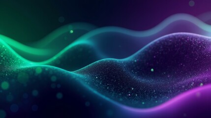Vibrant Abstract Waves of Light and Color in Dark Background