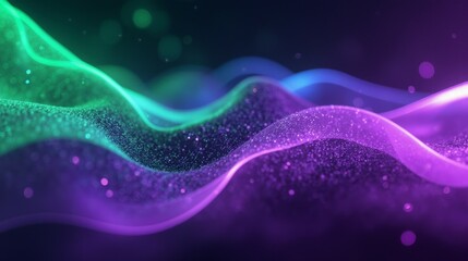 Colorful Abstract Waves with Sparkles and Light Effects