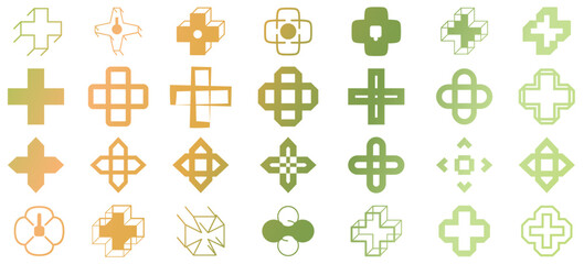 Cross sign icon collection