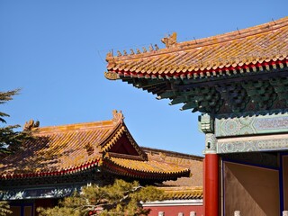 Fototapeta premium The architecture of Taimiao Imperial Ancestral Temple in Beijing, China