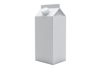 Fresh Dairy Milk Carton with a Classic Folded Spout, Isolated on a Transparent Background  