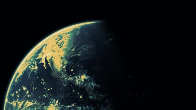 Earth day to night. view from the space