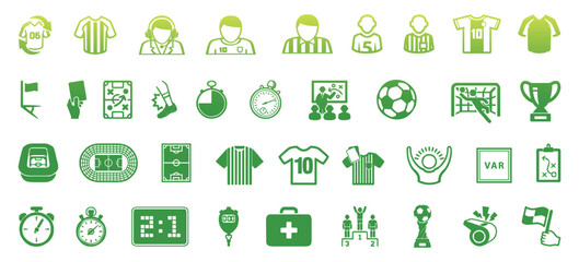 Soccer element icon collection