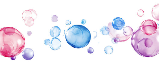 a group of colorful balloons floating on a white background PNG.AI GENERATED
