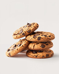 Delicious stacked chocolate chip cookies ready for dessert or a sweet snack at any time