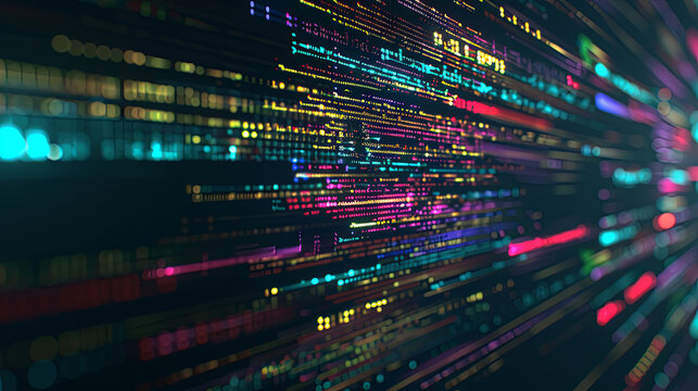 Hacker-Themed Code Display with Neon Green Digital Text