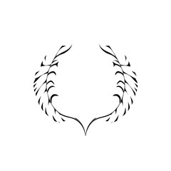 Obraz premium Black and white laurel wreath.