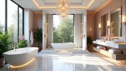 Fototapeta premium A wonderful minimalist bathroom