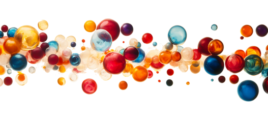 a group of colorful balloons floating on a white background PNG.AI GENERATED