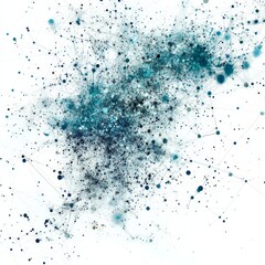 Fototapeta premium Abstract network of blue and black dots with interconnected lines