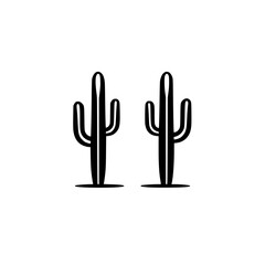 Obraz premium Simplified black and white minimal cactus illustration, creating a clean and minimalist aesthetic.