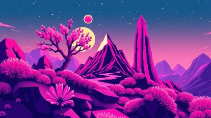 Spring abstraction in the style of sci-fi world