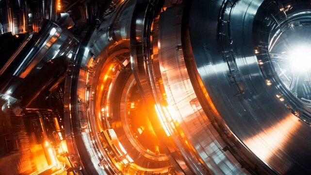 High-Tech Next-Generation Nuclear Reactor Core with Futuristic Industrial Design. Advanced Energy Technology and Sustainable Power Innovation.