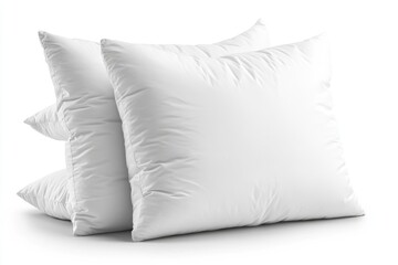 Soft White Square Pillow on Clean Background - Elegant Bedding Decor for Comfortable Sleep
