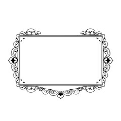 Rectangular ornate frame with floral accents and scrolled edges on a white background.
