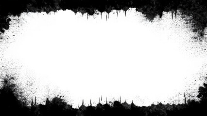 Abstract black and white background with streaks of black paint and white empty space for text, overlay.