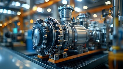 This image showcases an innovative compressor design, emphasizing its role in enhancing industrial efficiency through advanced technology and precise engineering.