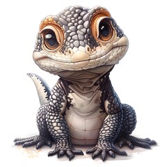 Obraz premium Lovable monitor lizard clipart with tiny feet and a playful stance.