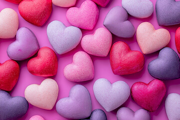 Obraz premium Pastel Valentine's Day Heart Pattern Background