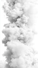 A dramatic plume of thick white smoke rises against a neutral backdrop, symbolizing transformation, disruption, and power.