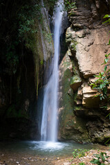 beautiful photo of waterfall in the forest