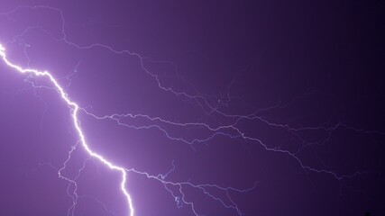 lightning in the night sky