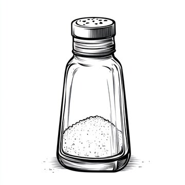 recommend clip art: A Glass Salt Shaker Filled With Salt Grains