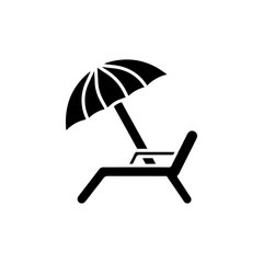 beach chair icon Simple thin line logo