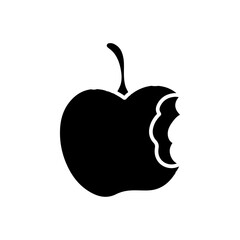 bitten apple icon Simple thin line logo