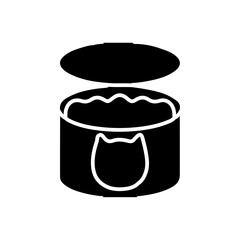 cat food icon Simple thin line logo