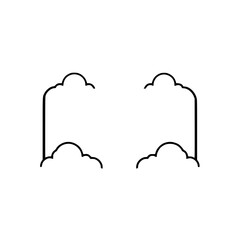 Two Abstract Cloud-Shaped Frames with Black Outlines on White Background