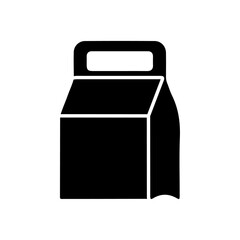 food takeaway bag icon Simple thin line logo