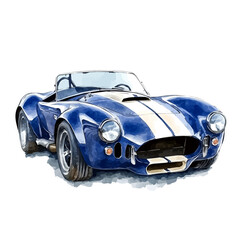 Shelby Cobra – Iconic Watercolor Vector Illustration, Classic Sports Car Design, Vintage Performance Vehicle Artwork, Bold Shelby Cobra Vector.  
