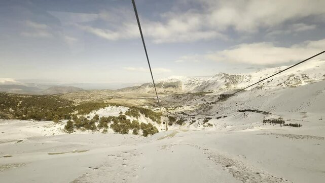 Ski lift snow. High quality video