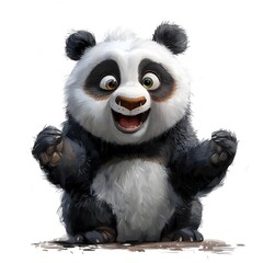 Fototapeta premium Adorable baby panda illustration, perfect for digital stickers.