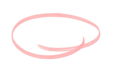 Hand-drawn Red marker circle isolated on a transparent background, brushstroke oval shape for...
