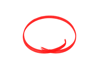 Hand-drawn Red marker circle isolated on a transparent background, brushstroke oval shape for design elements, highlighting, underlining,