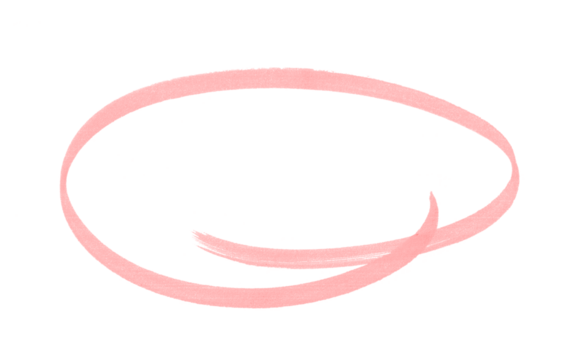 Hand-drawn Red marker circle isolated on a transparent background, brushstroke oval shape for design elements, highlighting, underlining,