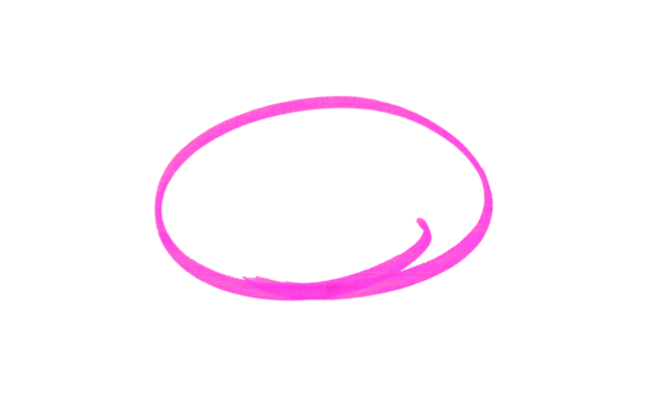 Hand-drawn pink marker circle isolated on a transparent background, brushstroke oval shape for design elements, highlighting, underlining, - Powered by Adobe