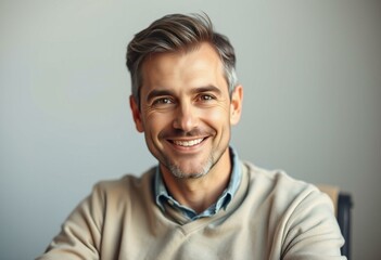 Male teacher in neutral background with subtle gradient