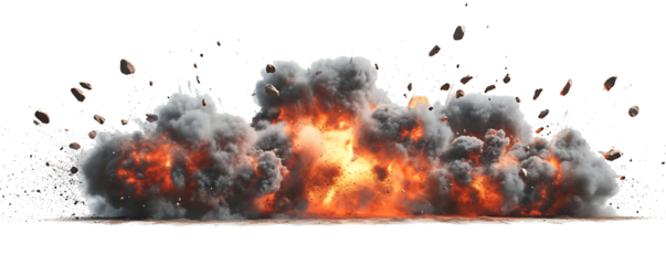 explosions bomb isolated on white background PNG.AI GENERATED
