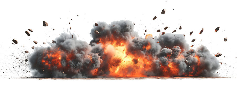 explosions bomb isolated on white background PNG.AI GENERATED
