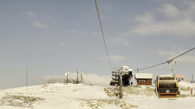 Ski lift snow. High quality video