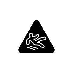 wet floor icon Simple thin line logo