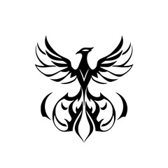 Phoenix in Flight: A Black and White Design
