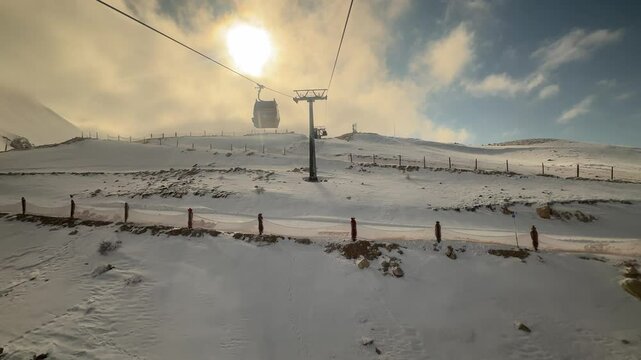 Ski lift snow. High quality video