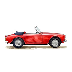 Triumph TR6 Watercolor Flat Illustration | Classic Sports Car Artwork for Logos & Digital Designs  
