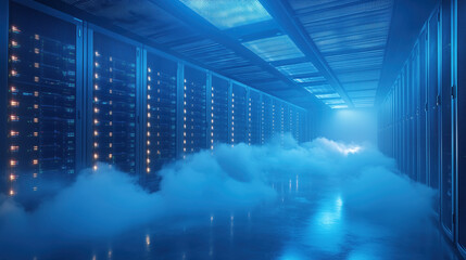 Server room is filling with smoke during a fire suppression test