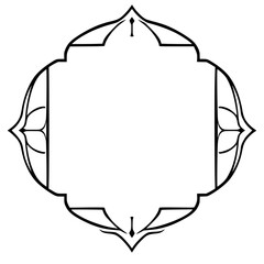 Geometric, Ornate Frame in black and white, a vector illustration with an elegant aesthetic.