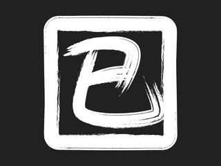 筆書きの巳の漢字角丸アイコンA：白B